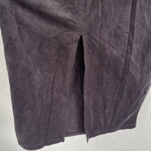 Black Faux Suede Maxi Dress Size XS - Picture 7 of 7